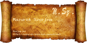 Mazurek Szorina névjegykártya